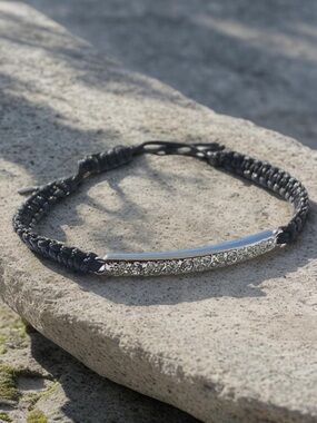 Fossil Crystals Braided Bracelet adjustable up to 8 inches